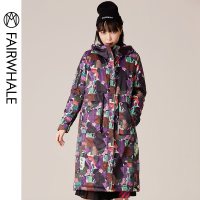 马克华菲女装2019冬新款棉服中长款女宽松连帽棉袄外套加厚