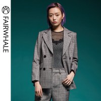 马克华菲女装2019秋西装外套女韩版宽松显瘦ol职业西装外套女