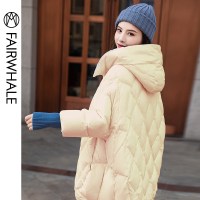 马克华菲女装2019冬季新款连帽轻薄羽绒服女斗篷 蝙蝠袖宽松