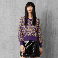 马克华菲女装 松紧袖口针织衫 2019秋新款V领长袖针织衫