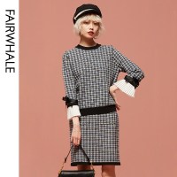 马克华菲女装2019新款秋季淑女套装毛衣套装裙两件套名媛小香风