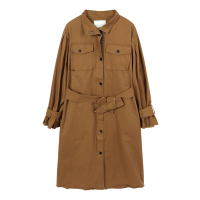 马克华菲女装2019秋季新款金属扣工装风收口袖绊风衣