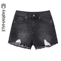 马克华菲女装2020春牛仔短裤破洞做旧女装短裤女秋
