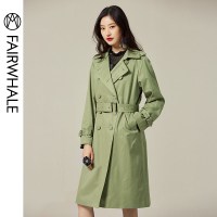 马克华菲女装2020中长款风衣女英伦风OL气质双排扣风衣