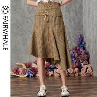 马克华菲女装2020春新款中长款不规则百搭半身裙