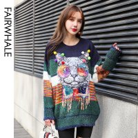 马克华菲女装2020春新款女外穿网红毛衣宽松慵懒风外套长袖针织衫