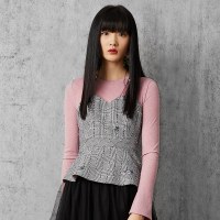 马克华菲女装女装 圆领长袖卫衣 2020春新款假两件套上衣