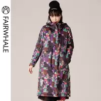 马克华菲女装2019冬新款棉服中长款女宽松连帽棉袄外套