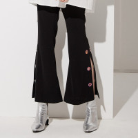 马克华菲女装 休闲直筒裤 2020夏装新款休闲开边裤九分裤