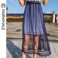 马克华菲女装2020春新款网纱半身裙女透视裙子韩版半身裙