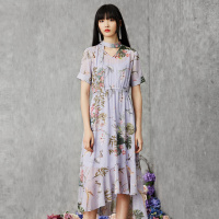 马克华菲女装 两件套连衣裙 2019秋季新款V领中长款连衣裙