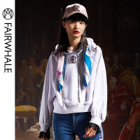 马克华菲女装2020新款卫衣女印花休闲卫衣套头衫