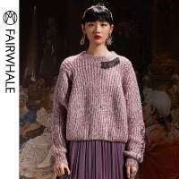 马克华菲女装2020春针织衫短款女毛衣矮个子宽松套头衫