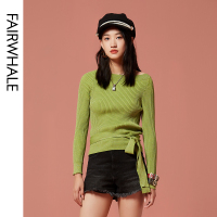 马克华菲女装2020春长袖弹力显瘦针织衫女韩版商场直发