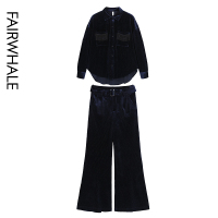 马克华菲女装2020新款春春时尚潮工装套装女复古港风