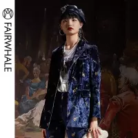 马克华菲女装 2020春款外套女复古摩登短款西装外套修身
