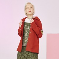 马克华菲女装2020春贴布复古学院文艺纽扣长袖衬衫