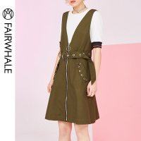 马克华菲女装2020春长袖圆领针织上衣两件套连衣裙