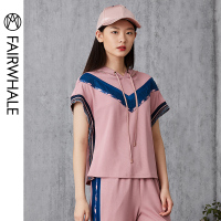 马克华菲女装2019夏新落肩连帽T恤宽松显瘦bf休闲百搭T恤