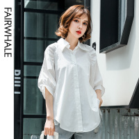 马克华菲女装白色衬衫女设计感小众轻熟风2020新款夏季文艺上衣