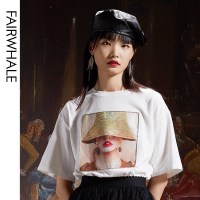 马克华菲女装2020夏短袖T恤女印花韩版显瘦T恤上衣ins风