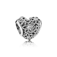 PANDORA潘多拉 心之绽放 925银 串饰 796264CZ 银色