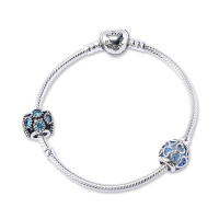 Pandora潘多拉成品手镯 蓝色缠绕的爱 925银时尚串珠成品手链 PZ-006