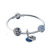 pandora潘多拉925银手链海洋璀璨之心水滴串饰成品手链套装 ZH-002