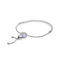 PANDORA潘多拉可调节手链 浅粉色猫眼石时尚串珠成品手链 ZH-030