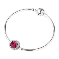 PANDORA潘多拉925银手链 红色闪耀的心串饰成品套装手链手镯 ZT090210
