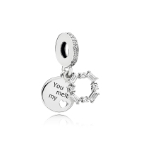 PANDORA潘多拉 925银饰品吊坠797553CZ项链串饰冰晶雕塑心形DIY吊饰吊坠
