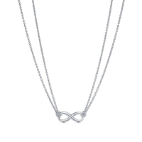 蒂芙尼(Tiffany & Co.)30319591纽结8字形双链925银项链送女友礼物