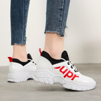 莱卡金顿LAIKAJINDUN超纤运动跑步女鞋厚底耐磨低帮系带拼色女士休闲鞋老爹鞋女鞋