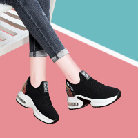 莱卡金顿LAIKAJINDUN33新款时尚网面运动跑步女鞋系带厚底内增高轻便女士休闲鞋