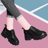 莱卡金顿LAIKAJINDUN【牛皮】透气百搭松糕底时装鞋增高深口单鞋工作休闲女鞋6954