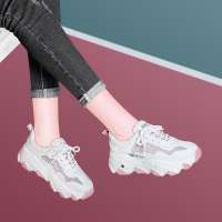 莱卡金顿LAIKAJINDUN春夏季时尚拼接女鞋网面透气厚底休闲鞋跑步减震运动女鞋7002