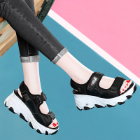 莱卡金顿LAIKAJINDUN夏季松糕底魔术贴沙滩鞋运动舒适轻便女凉鞋7036