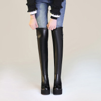 莱卡金顿LAIKAJINDUN秋冬短毛绒长筒棉靴厚底增高女鞋长筒女靴子7131