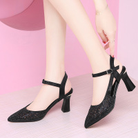 百年纪念Centenary春夏季包头浅口搭扣女士单鞋百搭凉鞋高跟女鞋2155