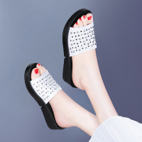 坡跟拖鞋女夏季外穿平底2018新款韩版百搭时尚室外出中跟厚底凉拖
