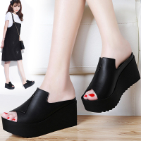 拖鞋女夏时尚外穿厚底韩版百搭古奇天伦2018新款外出坡跟沙滩凉拖