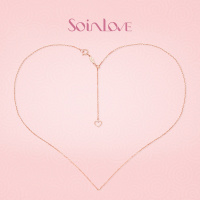 schl-周大福Soinlove简约大方十字链18K金蜜豆项链送礼推荐