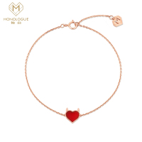 MONOLOGUE独白MIX系列恶魔之心18K金玛瑙手链女MA1405