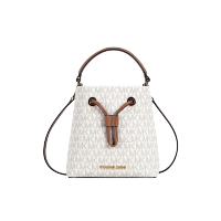 Michael Kors奢侈品奥莱款女包抽绳水桶包手提单肩斜挎包35T0GU2C0B VANILLA