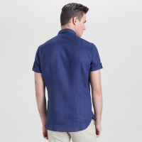 CNCN男士休闲衬衫 短袖夏季亚麻时尚修身纯色衬衫|NDCJ2011