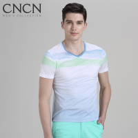 CNCN男士丝光棉短袖T恤 纯棉 纯棉修身弹性个性时尚夏季男|NTBY2615