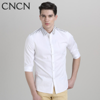 CNCN男士短袖衬衫 波点修身纯色夏季男时尚商务休闲|NDCJ2010