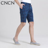 CNCN男士休闲短裤 修身拉链裤五分裤潮流印花舒适棉弹男裤夏季|NZCJ2013