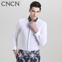 CNCN男士长袖衬衫 个性撞色百搭帅气修身商务休闲时尚男装男衬衫|NCCJ1020