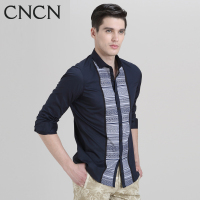 CNCN男士长袖衬衫 休闲衬衫欧式印花舒适纯棉修身时尚男装|NCCJ1028